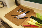 Denifiter Knife Cases Organizer-Durable 16OZ Waxed Canvas Knife Roll Construction-7 Pockets - (Khaki)