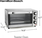 Hamilton Beach Countertop Toaster Oven & Pizza Maker Large 4-Slice Capacity, Stainless Steel (31401)