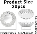 pson 20Pcs 2.75 Inch Egg Tart Molds, Non-Stick Aluminum Mini Tart Pans for Baking Tarts, Pies, Cupcakes, Muffins, Pudding, and Desserts