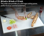 CURTA Cutting Boards for Kitchen, 30" x 18" x 0.5" Green Color Coded Plastic Commercial Chopping Board with Anti Slip Surface Dishwasher Safe