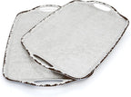 TP Serving Trays with Handles, 19 Inche Large Rectangular Melamine Serving Platter Set of 2, Rustic White