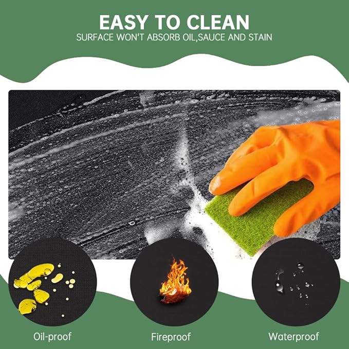 48 x 30 Inch Under Grill Mats for Outdoor Grill, Fireproof Deck and Patio Protector Mat, Double-Sided Waterproof Oil-Proof Fire Blanket BBQ Mat, Grill Floor Pads Fireplace Fire Pit Mats