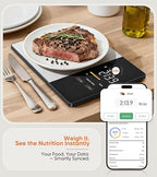 Smart Nutrition Food Scale with LED Display, Tracks Calories, Fat, Carbs & Protein via App, 0.01oz Precision Digital Kitchen Scale for Healthy Eating & Meal Prep