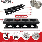 ULIBERMAGNET Power Tool Organizer Rack,Magnetic Heavy Duty Spray Bottle Holder,Wall Mount Metal Tool Rack with Screwdriver,Cordless Drill,Screw,Nail Storage,Utility Rack for Warehouse,Garage,Toolbox