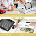 Vegetable Chopper: 10 in 1 Food Chopper - Onion Vegetable Slicer Cutter Dicer, Veggie Cutter with Container, 2 Blades, Kitchen Gadgets for Carrot Salad Garlic Potato Slicer