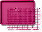 Great Jones Little Chill Wire Cooling Rack (Raspberry) | Nonstick Baking Rack, Heavy-Duty Aluminized Steel | Fits Quarter-Sheet Pans for Cooking and Baking | Oven-Safe 450°F, Dishwasher-Friendly