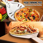 Pizza Turning Peel 7 Inch Round Anodized Aluminum Perforated Pizza Peel Turner With Metal Handle Pizza Paddle Spinner For Outdoor Pizza Oven Accessories