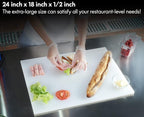 CURTA 4-Pack Cutting Boards for Kitchen, 24" x 18" x 0.5" 4-Piece (White, Red, Green, Blue) Color Coded Plastic Chopping Board with Anti Slip Surface Dishwasher Safe
