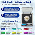 AWS Gemini-50 Milligram Scale 50g x 0.001g – Digital Jewelry/Lab Scale for Powder, Gold, Gems – Includes Calibration Weights, Tweezers & Tray – Tare, Cal, 6 Units, Pocket Size Mg Scale (Black)
