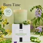 LAFCO New York Signature Candle, Wild Honeysuckle - 15.5 oz - 90-Hour Burn Time - Reusable, Hand Blown Glass Vessel - Made in The USA