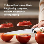 8 inch Mirror Polished Chef Knife, German 1.4116 High Carbon Stainless Steel Chefs Knife with White ABS & Stainless Steel Handle, Razor Sharp Kitchen Knife for Home & Restaurant