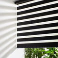 Persilux Cordless Zebra Blinds for Windows Roller Windows Shades (72" W X 72" H,Black) Dual Layer Light Control Light Filtering Sheer Shades for Home
