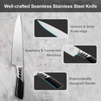 knife set.7piece kitchen knives block set with sharpener.Premium Stainless Steel Cooking Knife Set for Chef,Hardwood Kitchen black Knife Set .Dishwasher Safe Knives Sets for Kitchen.