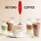 Zulay Kitchen Tornado Whisk Milk Frother with 4 AA Duracell Batteries - Triple Whisk for More Power - Handheld Coffee Frother with Stand - Drink Mixer for Lattes, Matcha & Protein Shakes