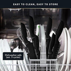 Home Hero High Carbon Stainless Steel Knife Set - Chef Knife Set Precision Slicing & Versatility - Nonstick Ceramic Coated Blades & Easy Cleaning - Ergonomic Handles & Secure Grip - 12-Piece, Black