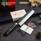 7 Inch Nakiri Knife, Black Forged Japanese Cleaver Knife Chefs Knife with High Carbon Stainless Steel, Japanese Nakiri Knife with Full Tang Pakkawood Handle, Christmas Gift with Premium Box