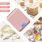 Digital Shipping Scale,Stainless Steel Panel, Accurate 5kg/1g Portable Postal Scale for Packages, Small Business,Kitchen, Food, Handmade, Liquids, and Boutique (Rose Gold)