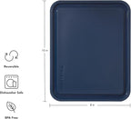 KitchenAid Classic Plastic Cutting Board with Perimeter Trench and Non Slip Edges, Dishwasher Safe, 8 x 10 inch, Ink Blue