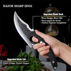 Huusk Japan Knife Upgraded Version, Fillet Caveman Viking Knives Handmade Butcher Boning Knife for Meat Cutting Kitchen Knife with Sheath for Home or Camping Outdoor, Gift for Fathers