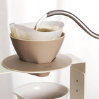 palatti Terra Porcelain Pour Over Coffee Dripper, Ceramic Pour Over Coffee Maker, Adapt to 102 or #2 Trapezoid Cone Filters, Slower Flow Rate, Interchangeable Wall and Base, 1-4 cups