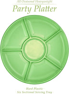Plasticpro 6 Sectional Round Plastic Serving Tray/Platter (4, Green)