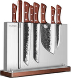 Magnetic Knife Block, Stainless Steel Magnetic Knife Holder for Kitchen Counter Universal Knife Block Without Knives, Strong Magnet Kitchen Knives Storage Organizer