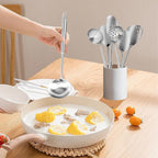 6Pcs Stainless Steel Kitchen Utensils Set – Cooking Utensils Set Stainless Steel, Metal Cooking Utensils with Wok Spatula, Serving Spoons,Ladle Set– Durable Cooking Supplies for Home and Camping