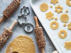 FLORET 3 Kid Rolling Pin Set with Lotus, Kashmir, Paisley, Flowering Vine, Lily Flowers Patterns. Wooden Laser Cut Mini Rolling Pins for Cookies, Play Dough, Salt Dough or Clay by Algis Crafts
