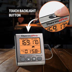 ThermoPro TP16S Digital Meat Thermometer for Cooking and Grilling, BBQ Food Thermometer with Backlight and Kitchen Timer, Grill Temperature Probe Thermometer for Smoker, Barbecue, Oven, Baking,Oil