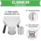 CUSINIUM Double Handle Popcorn Scoop and Dredge Bundle - Metal Popcorn Scooper - French Fry Scoop