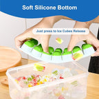 Ice Cube Tray, Ice Cube Trays for Freezer 3 Pack with Lids, Ice Tray Easy-Release, Ice Trays for Freezer Stackable, Silicone Ice Cube Tray for Drinks, Coffee - BPA-Free and Odor-Free
