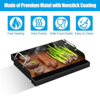 Nonstick Coating Cooking Griddle Insert for Gas Grill, 17" x13" Universal Griddle Flat Top Plate with Removable Handles for Charcoal/Gas Stove/Electric, Large Griddle Plate for Outdoor Grill