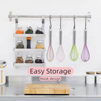 Set of 24 Silicone Whisk Bulk for Cooking, 10 In Wisking Tool Non Scratch, Flexible Rubber Whisks for Nonstick Pans, Kitchen Hand Whisk for Blending Beating Baking, BPA Free Dishwasher Safe