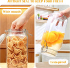 78oz Glass Storage Jars with Airtight Lids Set of 3, Pantry Storage Containers with Lids, Square Large Airtight Glass Jars, Perfect for Kitchen Canning Cereal, Pasta, Flour, Coffee Beans