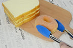 Small Tongs with Silicone Tips 7-Inch Serving Tongs, Set of 3 (Blue)
