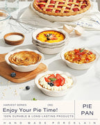 getstar Ceramic Mini Pie Pan Set of 6, Small Pie Dish for Baking, Non-Stick, Oven & Dishwasher Safe, Quiche Baking Dish, Pie Plate, Deep Dish Pie Pan (Dots)