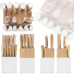 Natura Series 15 PCS Knife Block Set, Ultra Sharp High Carbon Stainless Steel with Wooden Handle