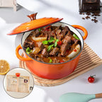Enameled Cast Iron Dutch Oven Pot with Lid Heavy-Duty Cookware for Bread Baking, Braising, Stews, Roasting,7QT，orange