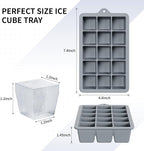 Silicone Ice Cube Tray 3 Pack, HANCELANT Ice Cube Mold, Ice Trays for Freezer with Lid for Whiskey, Baby Food, BPA Free, Easy Release