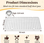 Cooling Racks for Cooking and Baking - 2 PCS 10" x 16" Grid Wire Baking Rack for Oven Cooking, Baking, Grilling, Roasting - Dishwasher Safe Bacon Rack - Fits Half Sheet Cookie Pan