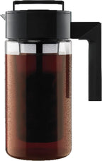 Takeya Tritan Cold Brew Coffee Maker - Airtight Pitcher with Leak-Free Lid - BPA-Free Cold Brew Maker with Silicone Handle - Dishwasher-Safe Pitcher for Homemade Cold Brew - 1 Quart, Black