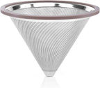 Reusable Metal Coffee Filter with Double-layer Stainless Steel, Coffee Dripper, Compatible with Chemex, Hario V60 emex, Hario and Other Carafes, Paperless Coffee Filter for Sustainable Brewing