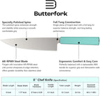 8 Inch Chef Knife, AR-RPM9 Steel & Ergonomic Handle Cooking Knife, Ultra Sharp Professional Kitchen Knife with Oak Sheath, Gift for Home Chefs