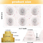 Sakolla 2 Pack 3 Tier Mini Cake Molds, BPA Free 6 Cavity Silicone Cakepop Molds Shapes for Baking Cake Pop, Cakesicle, Brownie and Mousse (Confetti)
