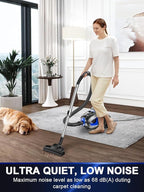 Canister Vacuum Cleaner, 32Kpa 1600W Bagless Vacuum Cleaner, Dust Full Indicator, H13 HEPA Filter, 3.7Qt Large Capacity, Lightweight Vac for Hard Floors, Carpet, Pet, Upholstery, Blue