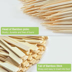 1200 PCS Bamboo Skewers for Appetizers 4.7 Inch Paddle Wooden Kabob Skewers Bamboo Cocktail Toothpicks Skewer Sticks for Appetizers Drinks Fruit Kababs Charcuterie Party