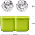 ZOKU Set of 2 Silicone Ice Molds, Deco - Large Ice Cube Molds with Flower Pattern for Craft Cocktails, Keep Drinks Colder Longer with Less Dilution, Easy-Release, BPA-Free