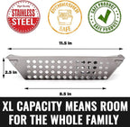 Grillaholics Vegetable Grill Basket for Outdoor Grill - Extra Large, Heavy-Duty Stainless Steel Veggie Grilling Basket with Handles