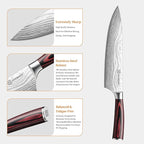 KEEMAKE Kitchen Knife Sets, 3 Pieces Professional Chef Knife Set with High Carbon Stainless Steel, Ultra Sharp Blade Kitchen Knives Sets with Ergonomic Pakkawood Handle & Gift Box