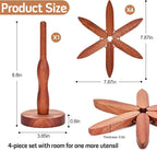 Trivets for Hot Dishes，Tree Shape Trivet Set,4 Wooden Trivets + 1 Stand， Heat-Resistant Foldable Wooden Tree Trivet Set for Pot、Bowl、Teapot、Hot Pot Holder